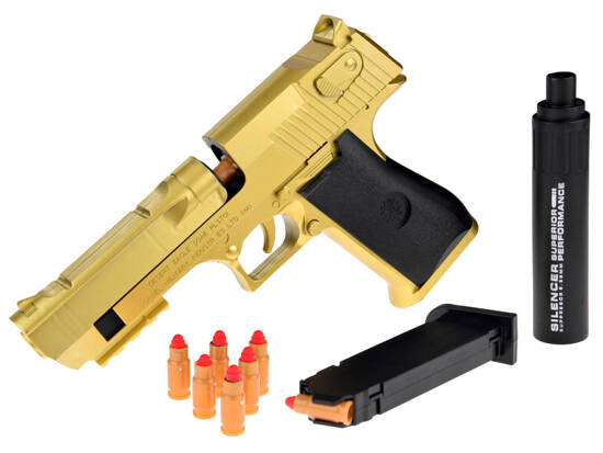 Shooting gun with foam cartridges and silencer for children ZA4817