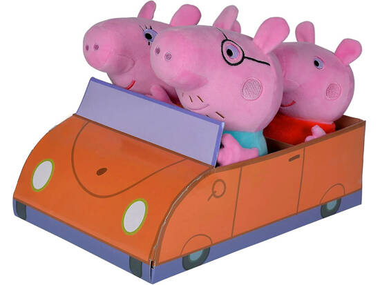 Simba Mascot set Peppa Pig George Mom Dad Pig in the car ZA5436