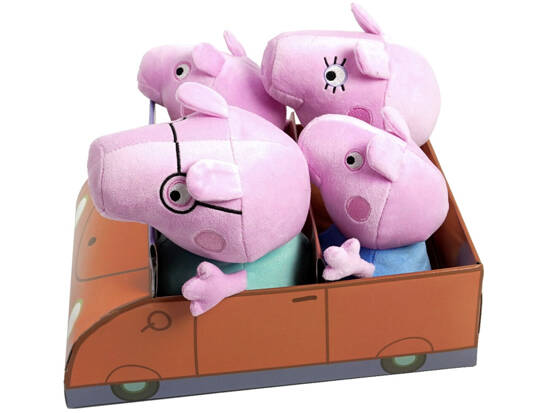 Simba Mascot set Peppa Pig George Mom Dad Pig in the car ZA5436