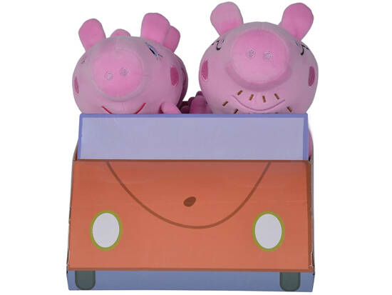 Simba Mascot set Peppa Pig George Mom Dad Pig in the car ZA5436