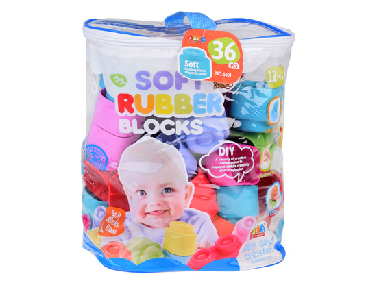 Soft rubber blocks 36 pieces colorful for toddlers ZA5367