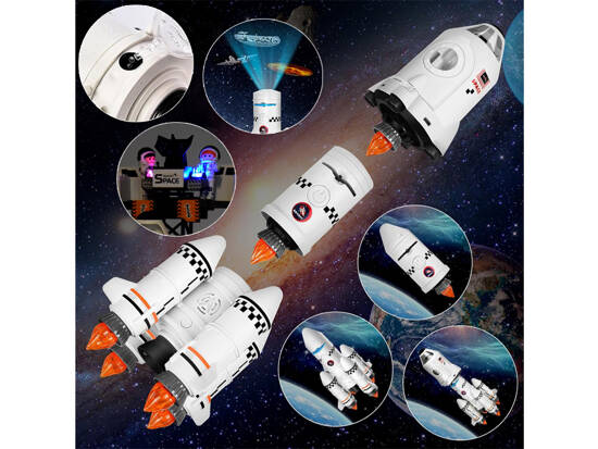 Space Station Rocket Shuttle Projector Set + Figures ZA5455