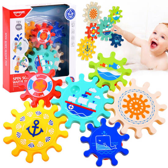 Spin sort Water toy colorful cogs  ZA3407