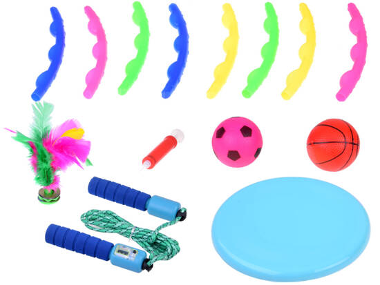 Sports set 5in1 Hula hoop disc Jump rope Balls Shuttlecock SP0769