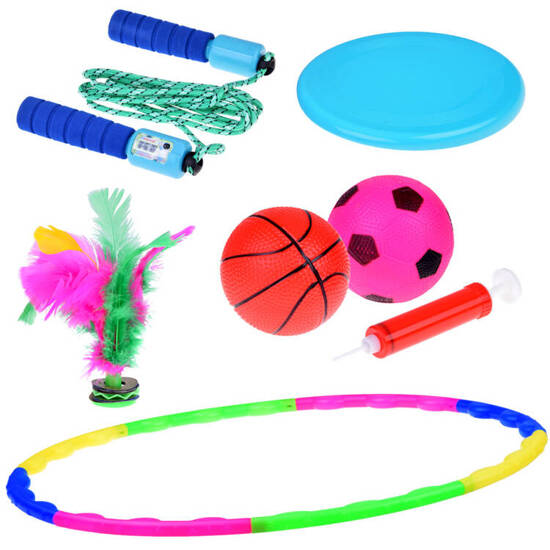 Sports set 5in1 Hula hoop disc Jump rope Balls Shuttlecock SP0769