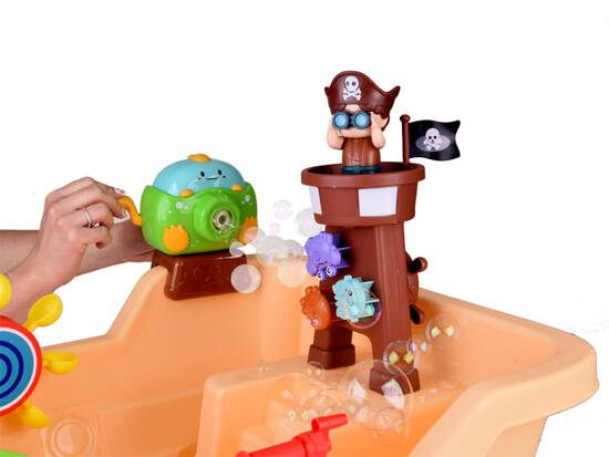 Standing Playground Sandbox Pirate Boat + blowing soap bubbles ZA4995