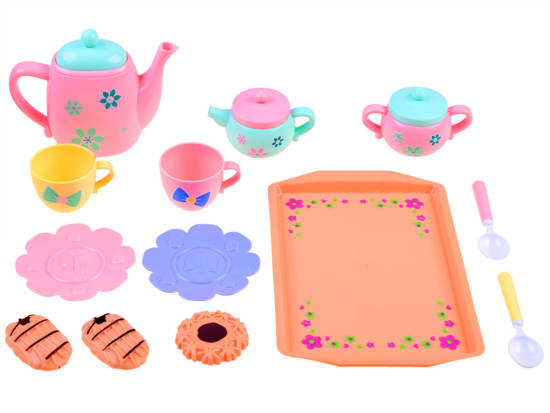 Tea set, cup cookies, tray ZA3958