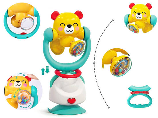 Teddy bear rattle 2in1 Suction cup for chair ZA4535