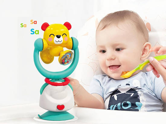 Teddy bear rattle 2in1 Suction cup for chair ZA4535