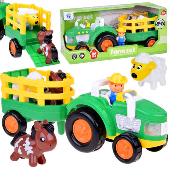 Tractor with trailer Farmer and animals sound + light ZA5390