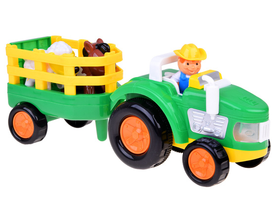 Tractor with trailer Farmer and animals sound + light ZA5390