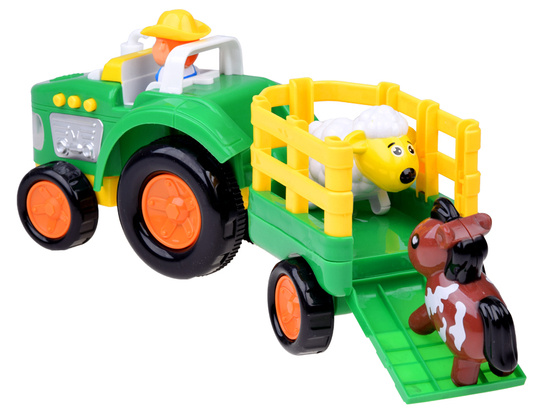 Tractor with trailer Farmer and animals sound + light ZA5390