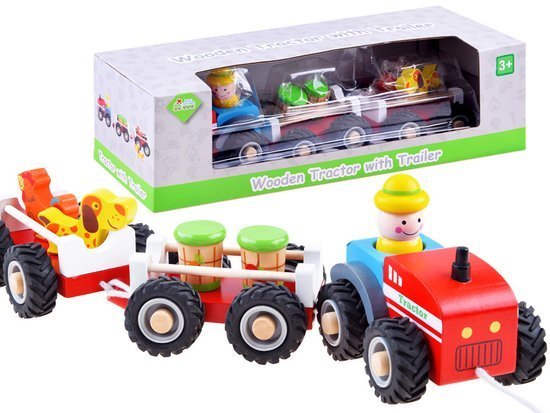 Tractor with wooden trailer. Railway ZA3566