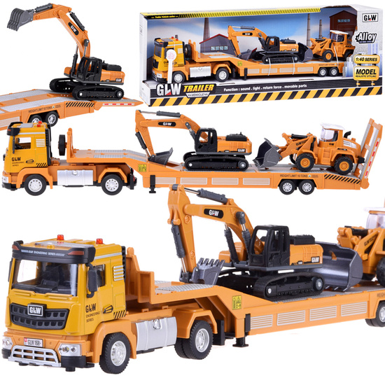 Truck Tow Truck Excavator and Bulldozer Set with the sound of a Little Builder ZA5008