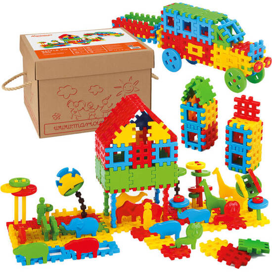 Waffle construction blocks in a box of 200 pieces ZA4888