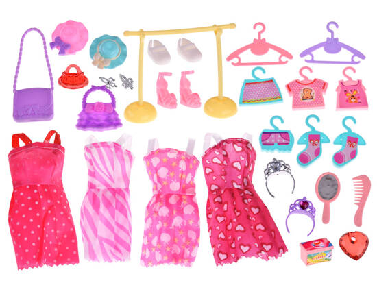 Wardrobe wardrobe doll clothes dresses shoes accessories large set ZA4631
