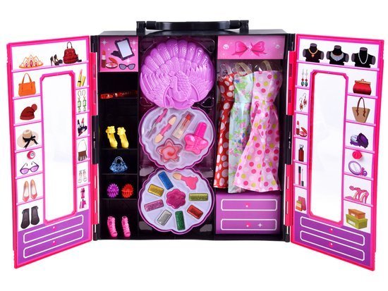 Wardrobe wardrobe with accessories + doll ZA3683