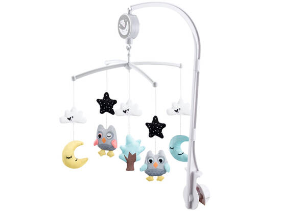 Wind-up CAROUSEL for a baby with plush owl pendants ZA4317