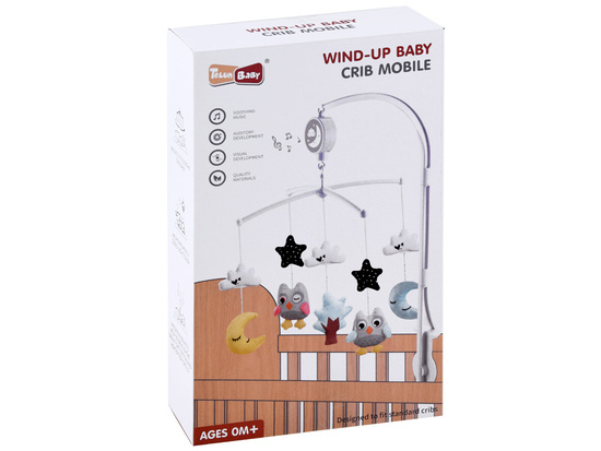 Wind-up CAROUSEL for a baby with plush owl pendants ZA4317