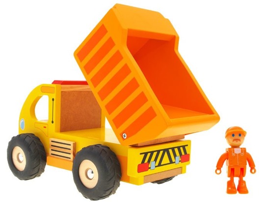 Wooden Car Dump Truck Garbage Truck with Movable Trailer for Children ZA1810