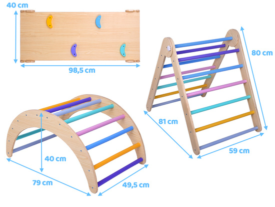 Wooden Home Playground Climbing Set for Children 3in1 ZA5389