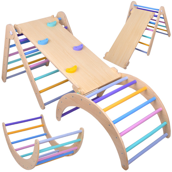 Wooden Home Playground Climbing Set for Children 3in1 ZA5389