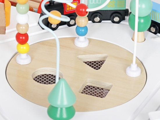 Wooden Multifunctional Table Playground cymbals car track ZA5266