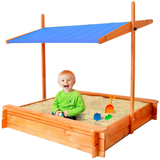 Wooden Sandbox with peak 120x120 cm SP0212
