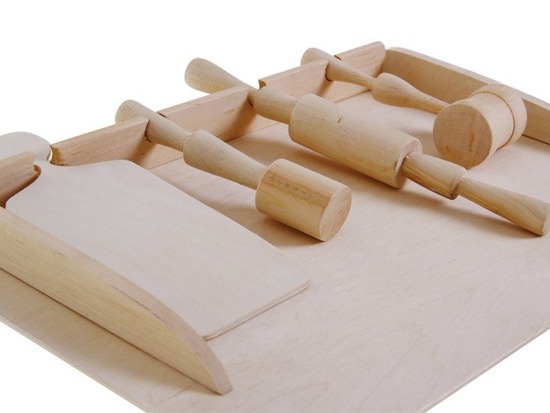 Wooden TABLE with utensils for cook ZA2023