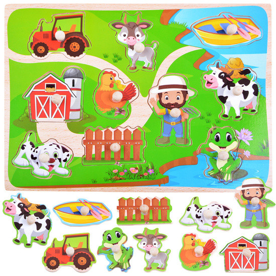 Wooden animals puzzle Farma 10ele ZA3597