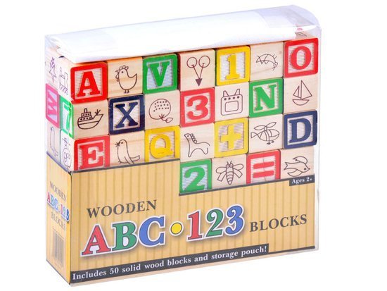 Wooden blocks ABC 50 elements letters, numbers ZA3236