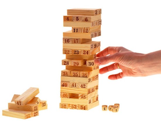 Wooden blocks JENGA shaken TOWER GR0189