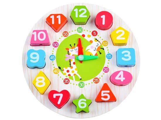 Wooden educational clock with sorter ZA3608