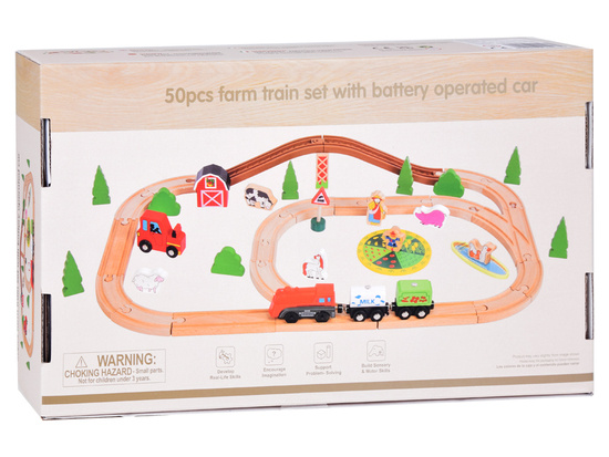 Wooden funicular train farm 50 pcs ZA3572