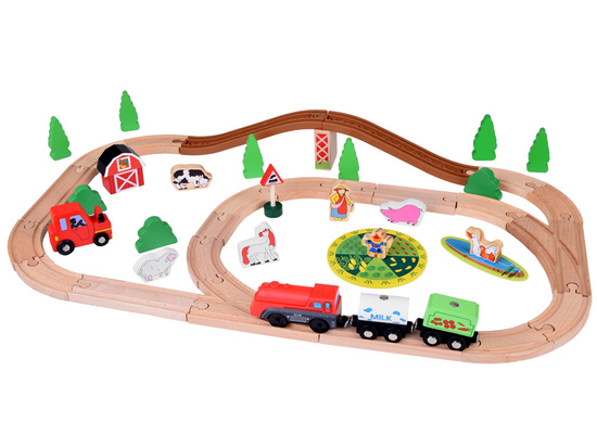 Wooden funicular train farm 50 pcs ZA3572