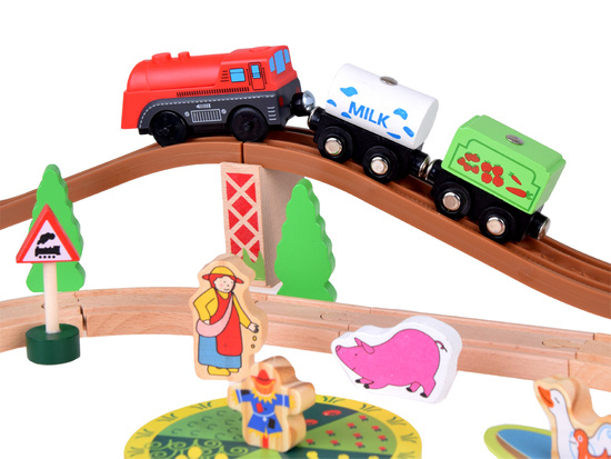 Wooden funicular train farm 50 pcs ZA3572