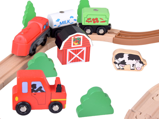 Wooden funicular train farm 50 pcs ZA3572