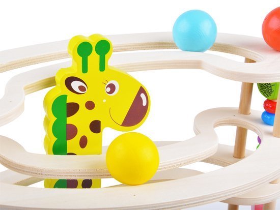Wooden giraffe toy track for balls ZA3602