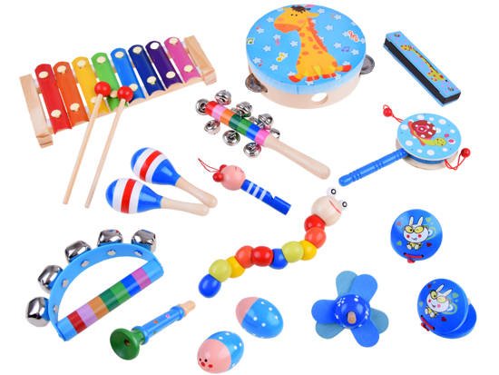 Wooden instrument set 16 pcs toy IN0133