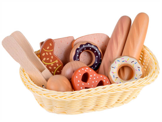 Wooden products basket with bread ZA4134