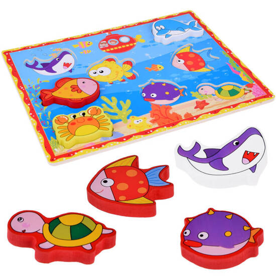 Wooden puzzle fish underwater world 8 pieces ZA5254