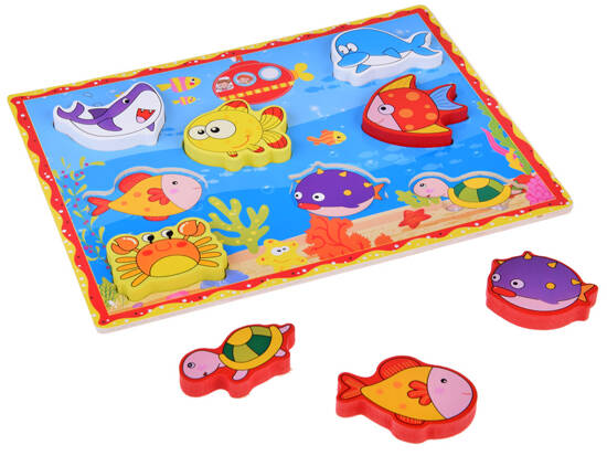 Wooden puzzle fish underwater world 8 pieces ZA5254