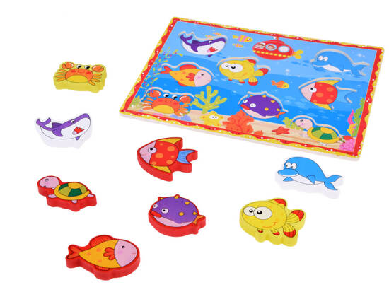 Wooden puzzle fish underwater world 8 pieces ZA5254