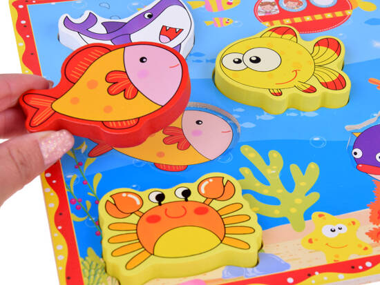 Wooden puzzle fish underwater world 8 pieces ZA5254