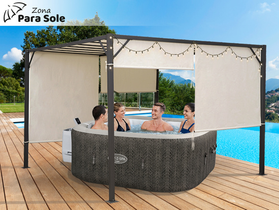 Garden PERGOLA Para Sole ZONA 3x3x2m Waterproof roofing ROLLERS SP0836