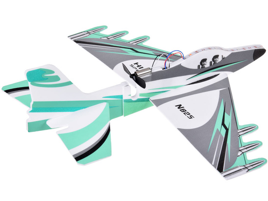 Foldable lightweight foam airplane flies LED lights propeller USB charging ZA5583