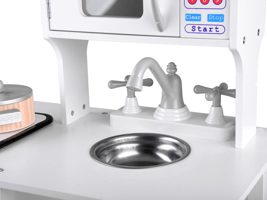 Interactive WHITE wooden kitchen for children Induction + accessories ZA4127