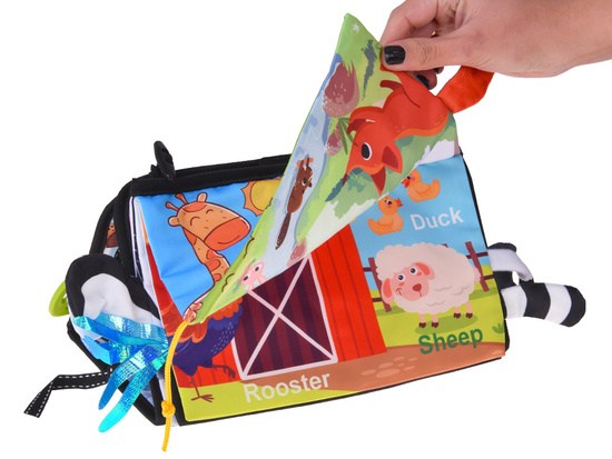 Foldable sensory toy with mirror + contrast book ZA5829