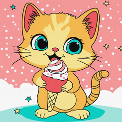 Painting by numbers for kids 25x25cm KHO6260 Raspberry ice cream AP0068