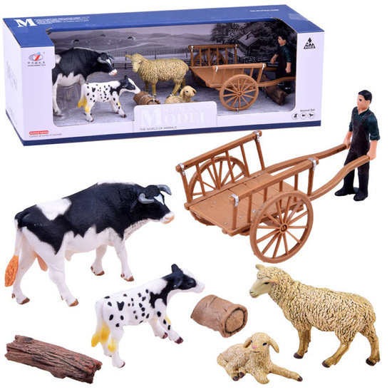 ANIMALS SERIES FARM Set of Figures cow sheep farmer ZAGRODA ZA2606